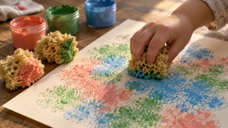 Lee más sobre el artículo Pintura con esponja para Nivel Inicial: texturas paso a paso (sala 3 a 5)
