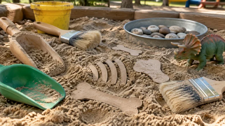 Lee más sobre el artículo Proyecto: Los dinosaurios en Nivel Inicial (excavación en el arenero, huellas y museo de la sala)