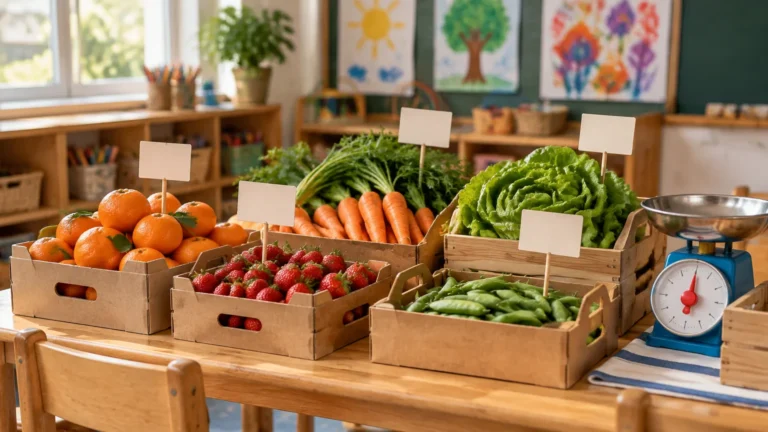 Lee más sobre el artículo Proyecto: Frutas y verduras de estación en Nivel Inicial (verdulería de juego, degustación y registro)